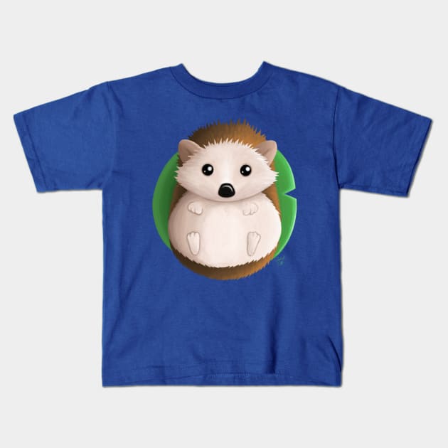 Hedgehog on a Lilypad Kids T-Shirt by JuliaCoffin